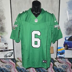 L Philadelphia Eagles #6 Smith Kelly Green Alternate Game Day Fan Jersey